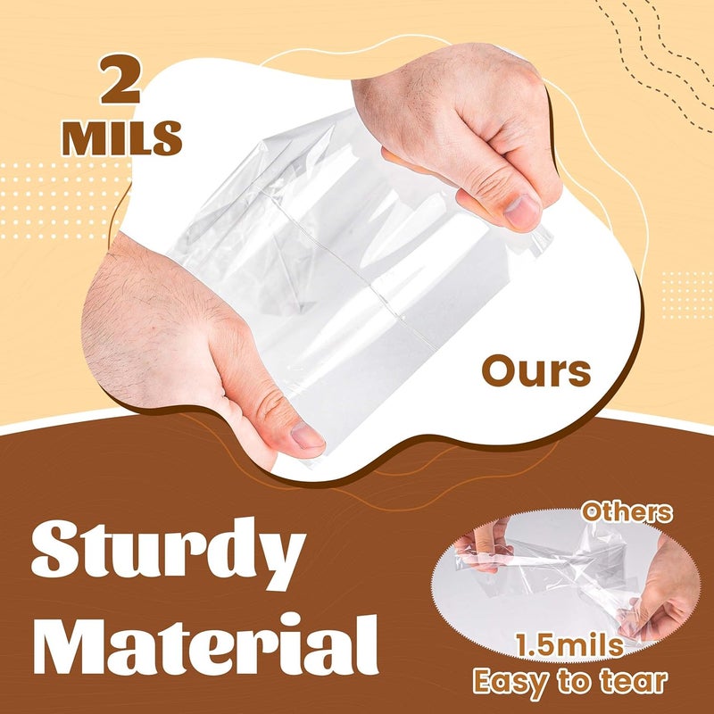 LOKQING LOKIQNG Cellophane Bags Plastic Treat Bag Clear Cookie Candy Bags with Twist Ties for Party Favor Bag(100PACK,4x6inch) - Image 3